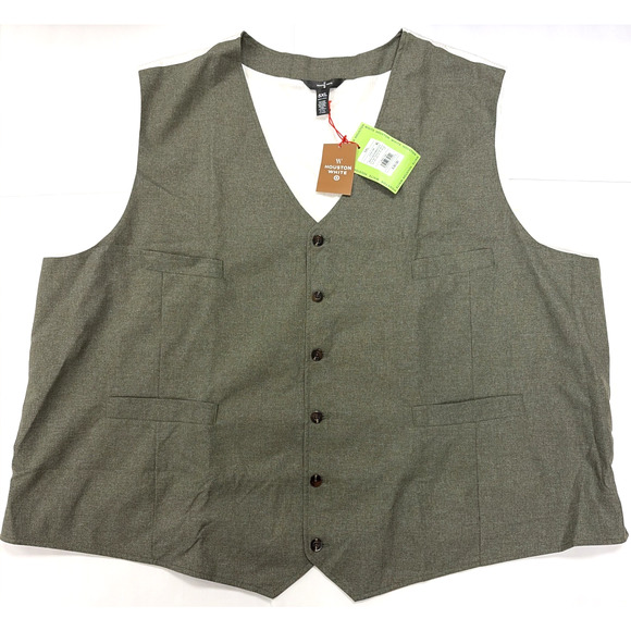 Houston White Vest Mens 5XL Olive & White BRAND NEW - Picture 1 of 6